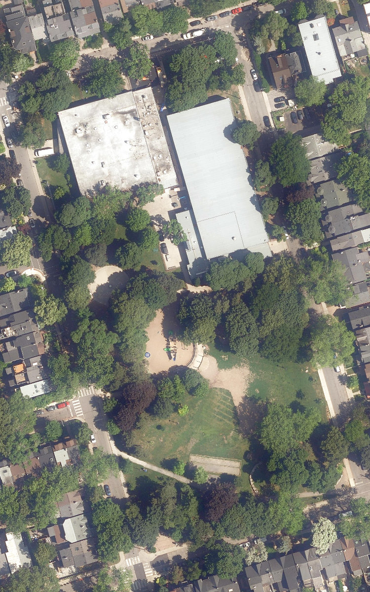 Vermont Square Park — aerial / top-down view