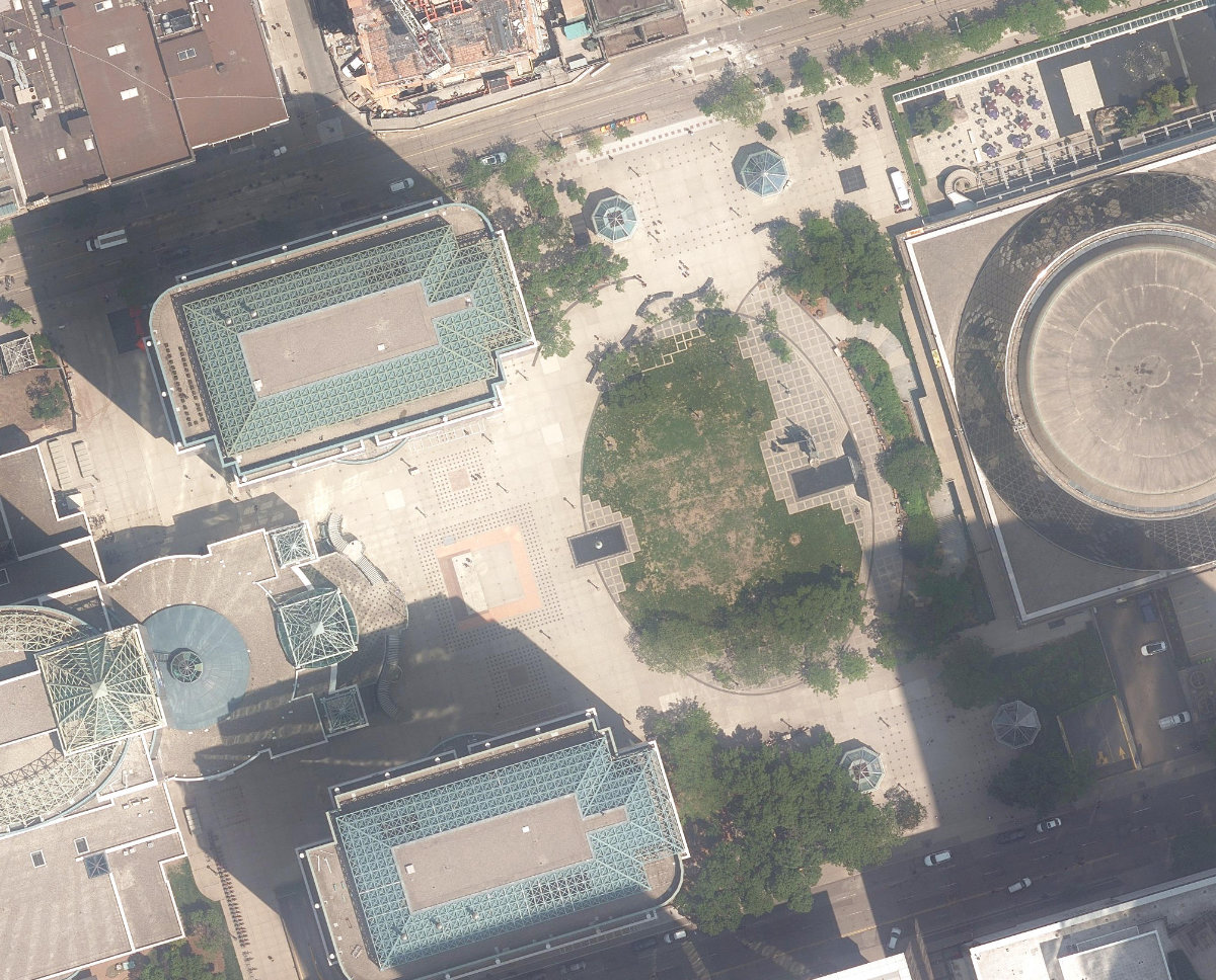 David Pecaut Square — aerial / top-down view
