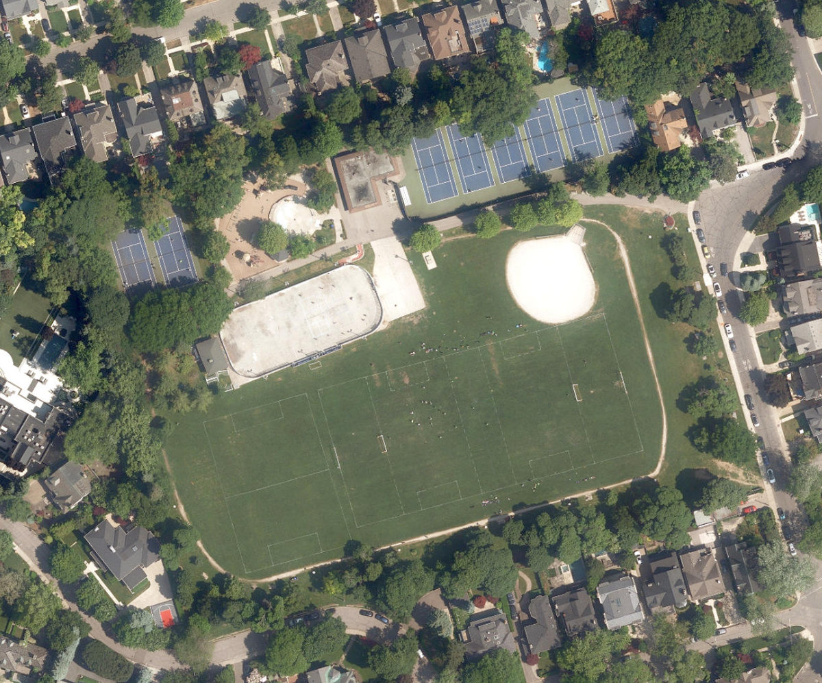Rosedale Park, aerial top-down view