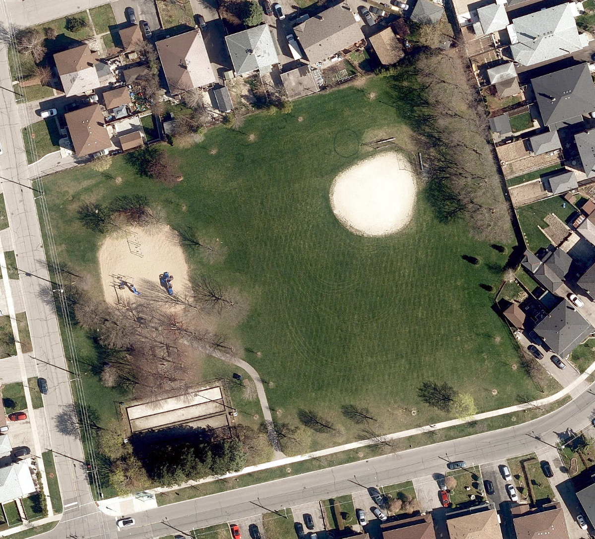 Giltspur Park — aerial / top-down view