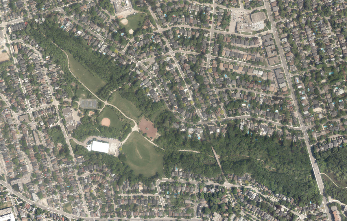 Cedarvale Park — aerial / top-down view