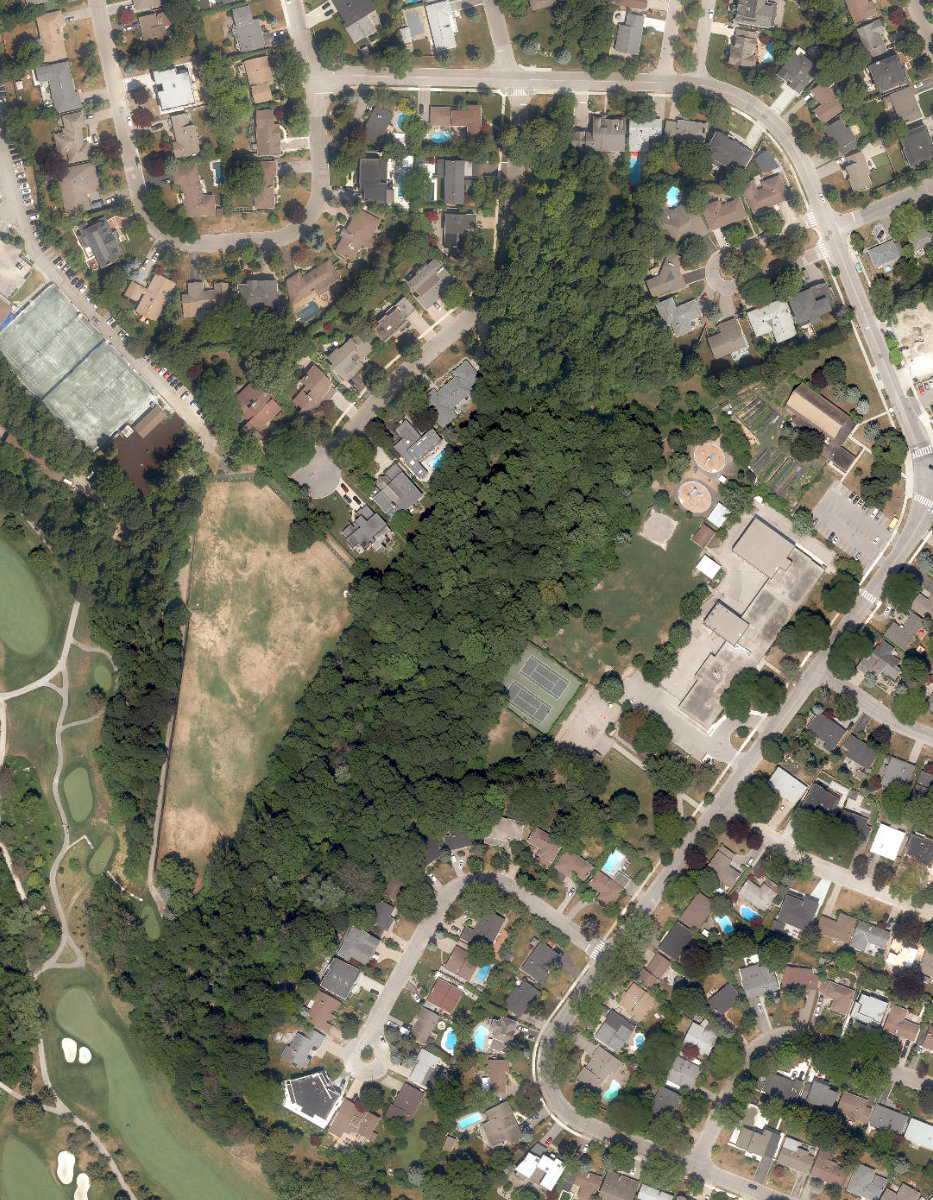 Three Valleys Park — aerial / top-down view