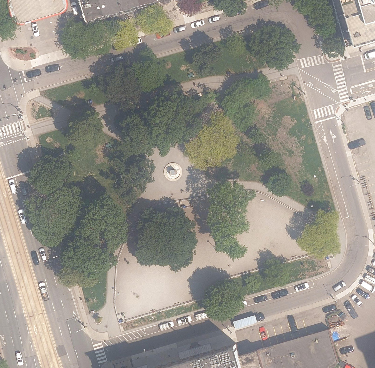 Clarence Square Park — aerial / top-down view