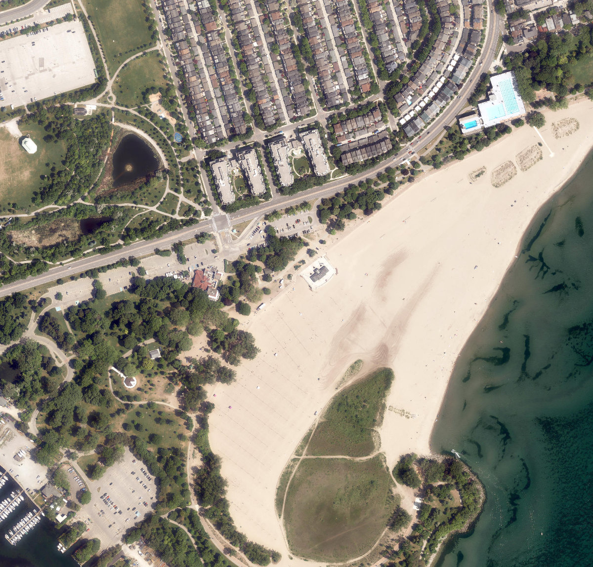 Woodbine Beach Park — aerial / top-down view
