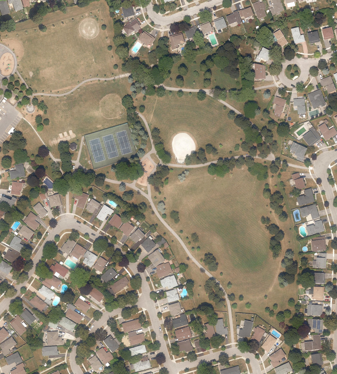 North Bendale Park — aerial / top-down view