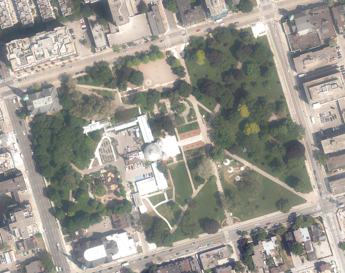 Allan Gardens — aerial / top-down view