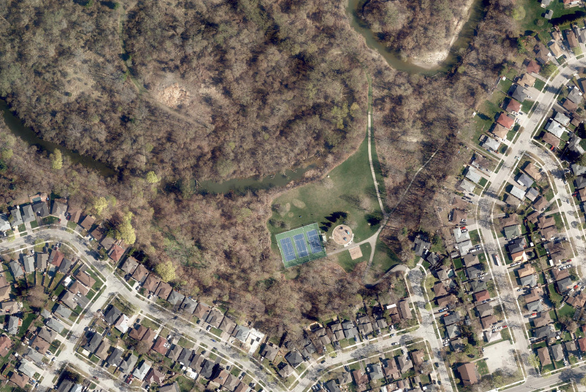 Albion Gardens Park — aerial / top-down view