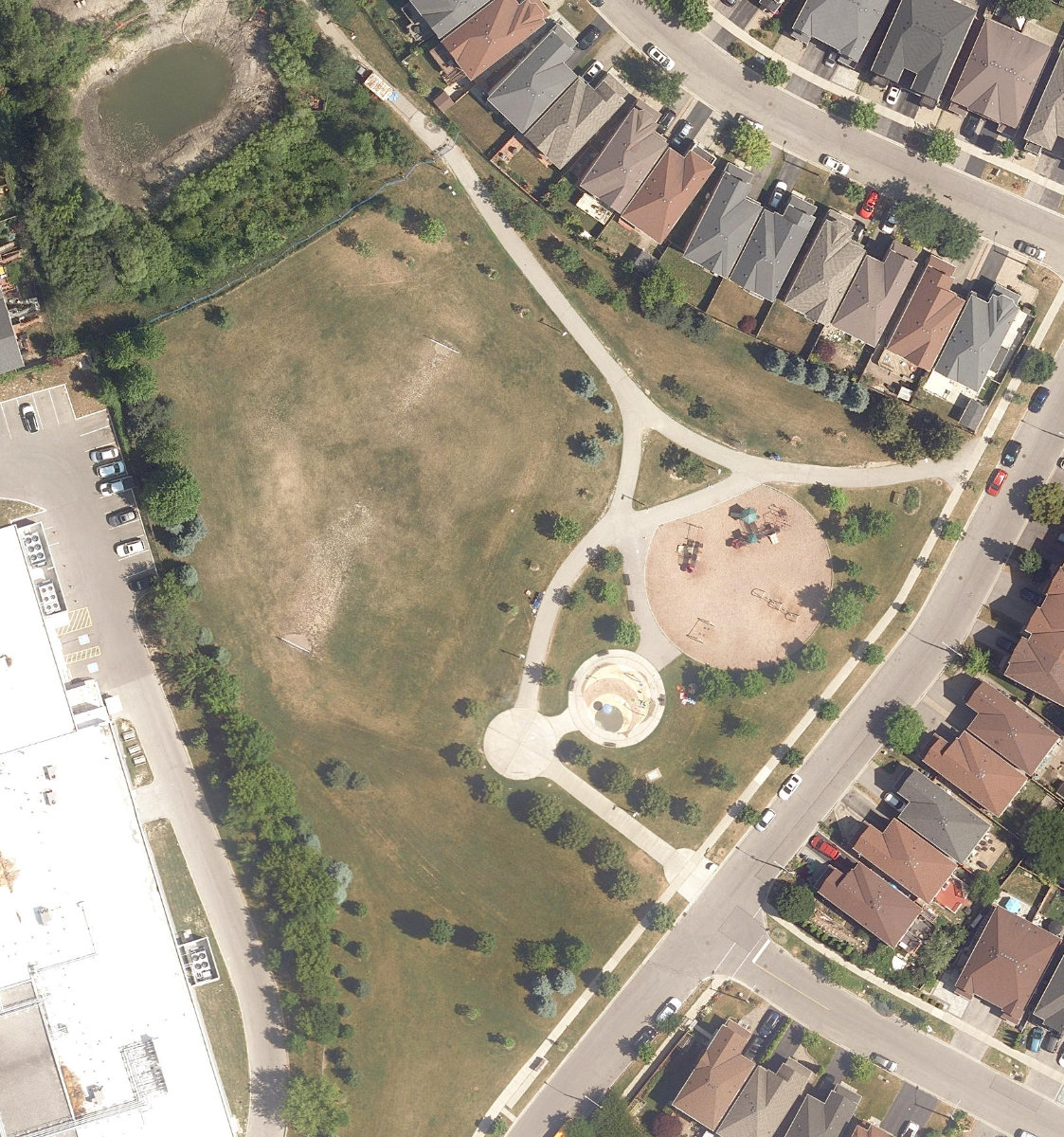 Oates Park — aerial / top-down view
