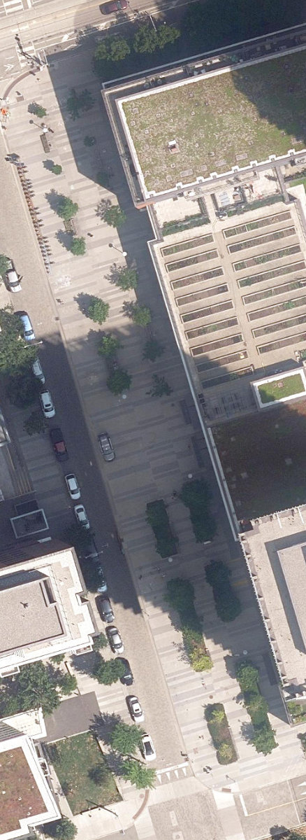 Regent Park Boulevard Park — aerial / top-down view