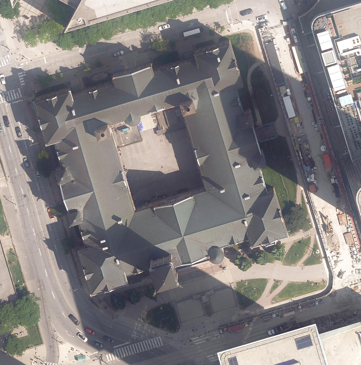 OLD CITY HALL - Building Grounds — aerial / top-down view