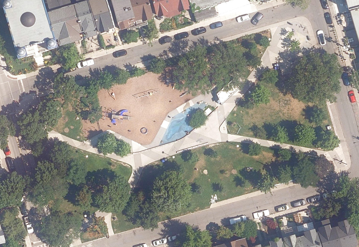 Bellevue Square Park — aerial / top-down view